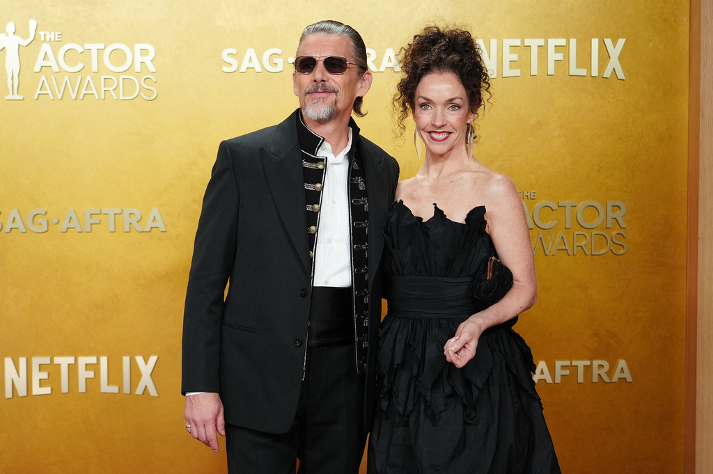 Ethan Hawke, left, and Ryan Hawke arrive at the 32nd Annual Actor Awards on Sunday, March 1, 2026, at the Shrine Auditorium and Expo Hall in Los Angeles. (Photo by Richard Shotwell/Invision/AP)