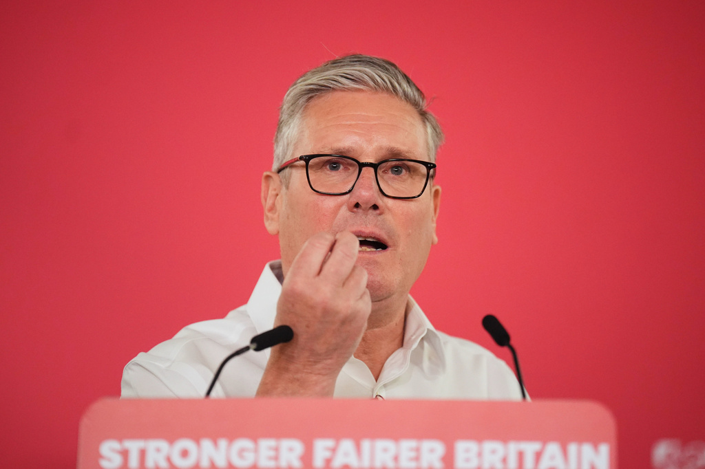 Britain's Prime Minister Sir Keir Starmer delivers a speech, at the Coin Street Neighbourhood Centre in Waterloo, London, Monday May 11, 2026. (James Manning/PA via AP)
