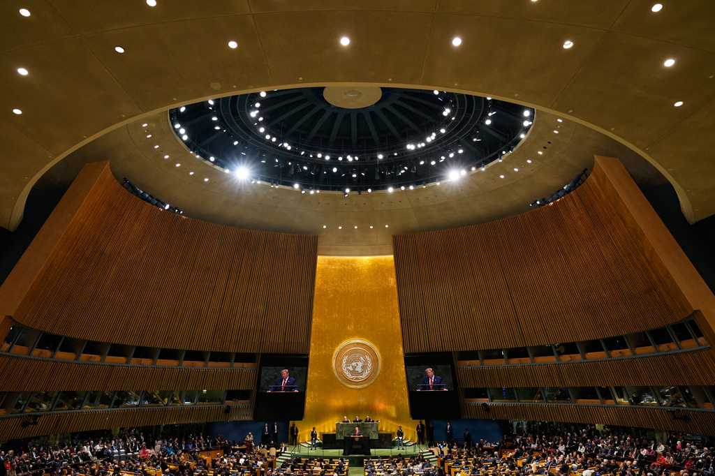 United States President Donald Trump speaks during the 81st session of the United Nations General Assembly at United Nations headquarters, Tuesday, Sept. 22, 2026. (AP Photo/Seth Wenig)