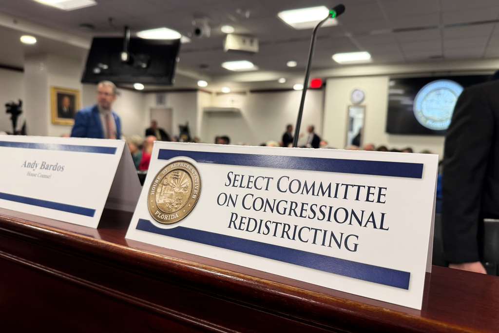 The Florida House kicks off the first meeting of its select committee on congressional redistricting at the Florida Capitol in Tallahassee, Fla. on Dec. 4, 2025. (AP Photo/Kate Payne)