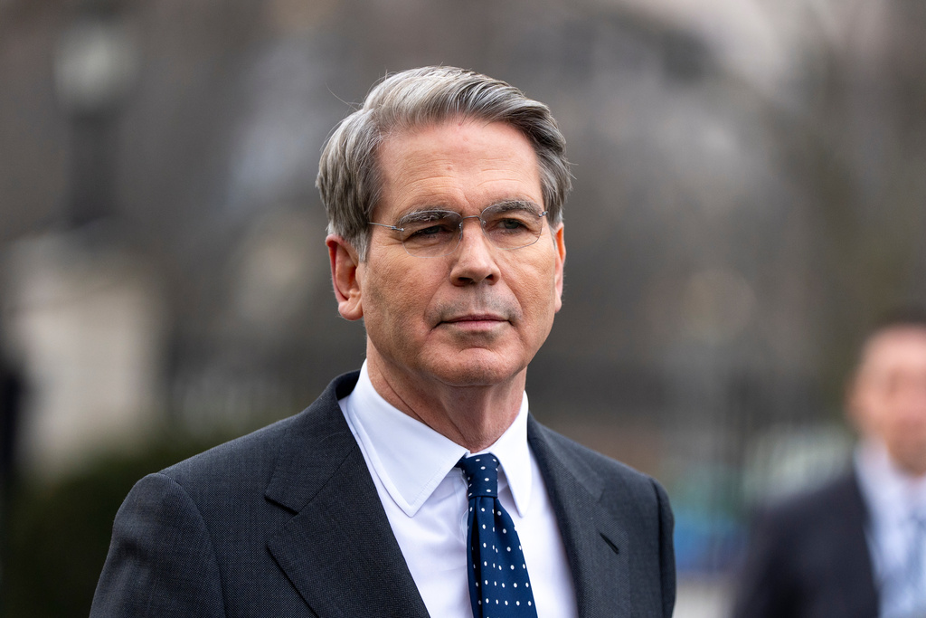 Treasury Secretary Scott Bessent is seen at the White House, Friday, March 6, 2026, in Washington. (AP Photo/Alex Brandon)