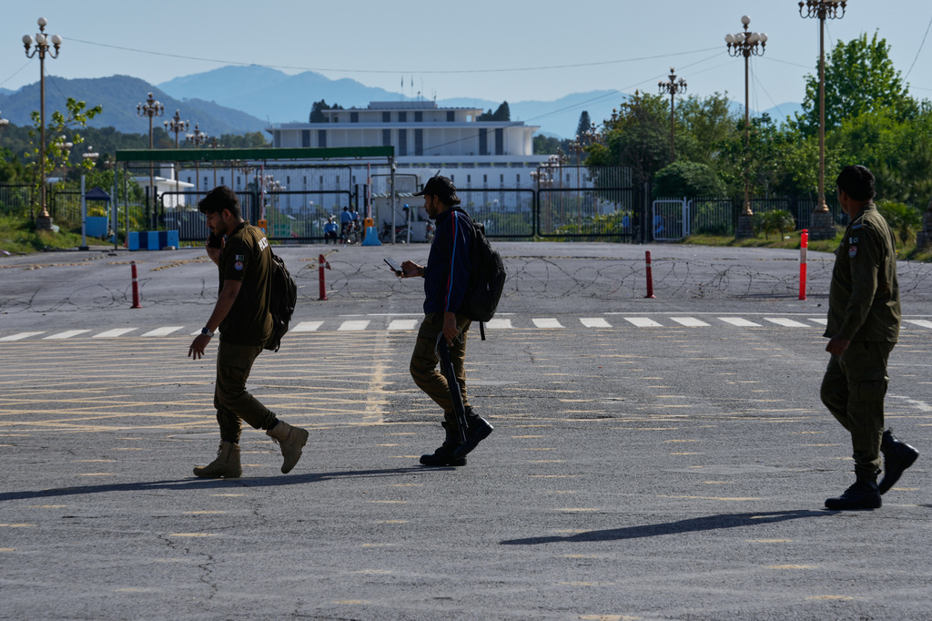 Police officers take position in Islamabad, Pakistan, to ensure security ahead of possible negotiations between Iran and the United States, Friday, April 10, 2026. (AP Photo/Anjum Naveed)