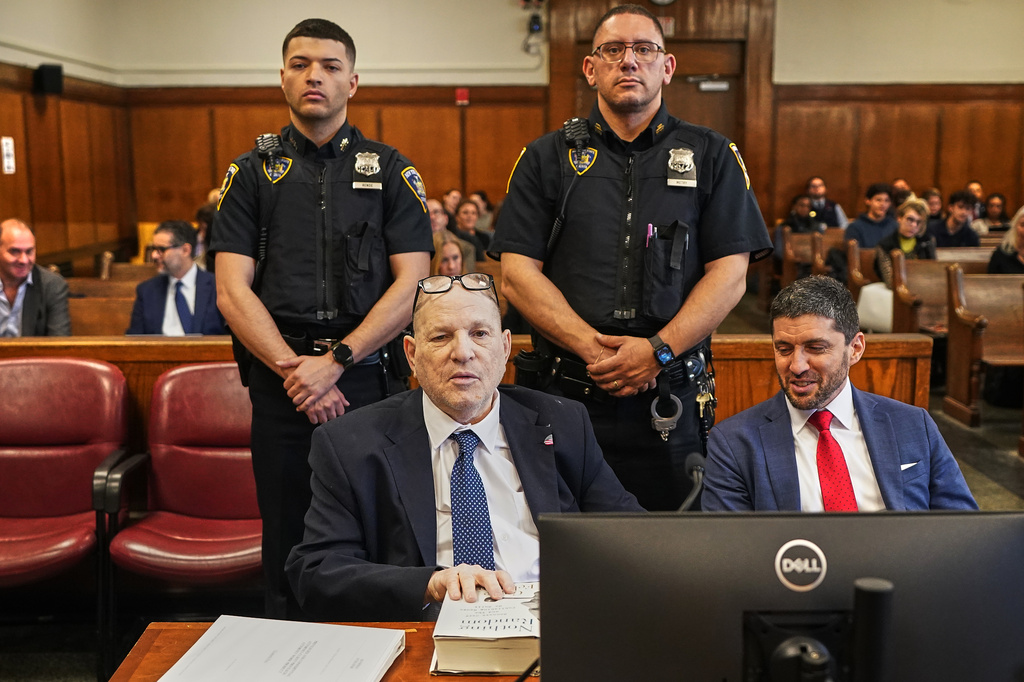 Harvey Weinstein appears in criminal court in New York, Tuesday, April 21, 2026. (AP Photo/Richard Drew, Pool)