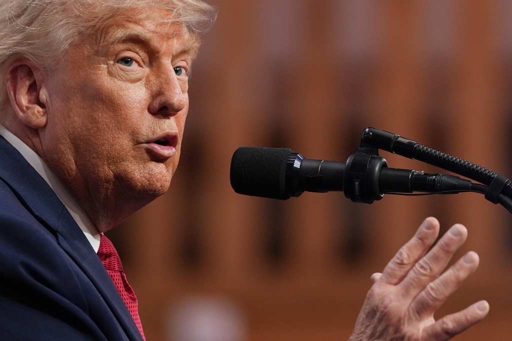 U.S. President Donald Trump speaks during a news conference at the G7 summit, Wednesday, June 17, 2026, in Evian-les-Bains, France. (AP Photo/Julia Demaree Nikhinson)
