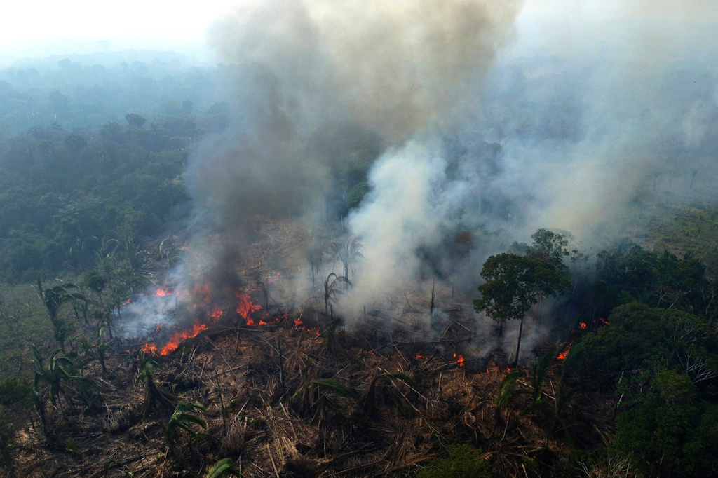 FILE - A wildfire burns in the Amazon in the municipality of Manaquiri in Brazil's Amazonas state, Sept. 6, 2023. (AP Photo/Edmar Barros)