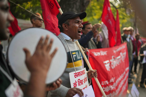 Trade unions in India stage nationwide protests against new labor codes ...