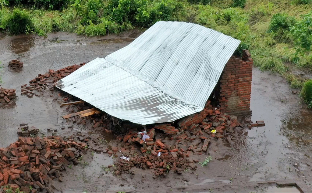 This image made from video shows the scene after flooding in Tete Province, Mozambique, Thursday, Jan. 15, 2026. (AP Photo)