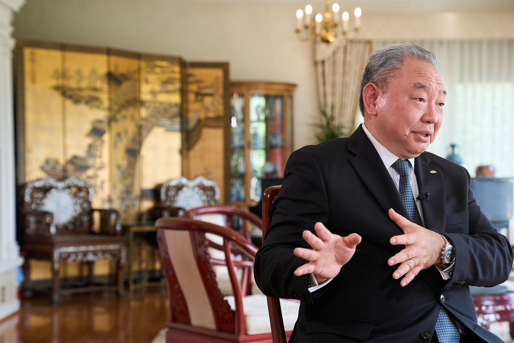 Taiwan's top diplomat in Washington, Alexander Yui Tah-ray speaks during an interview, Wednesday, June 17, 2026, at the Twin Oaks Estate in Washington. (AP Photo/Jacquelyn Martin)