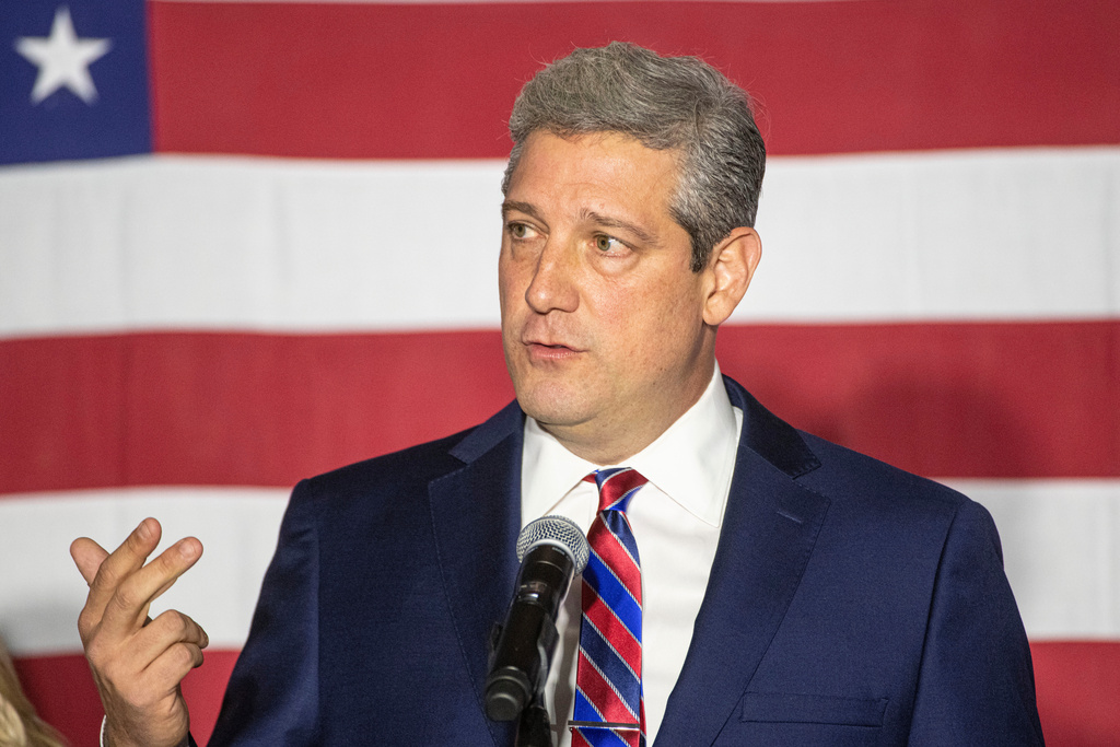 FILE - Democratic Senate candidate Tim Ryan, D-Ohio, gives his concession speech to Republican candidate JD Vance at an election night event for Ryan in Boardman, Ohio Tuesday, Nov. 8, 2022. (AP Photo/Phil Long, File)