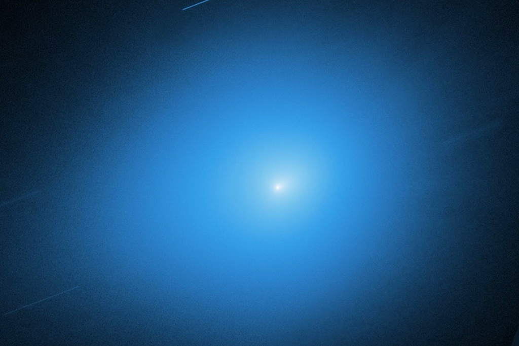 FILE - This image provided by NASA shows the interstellar comet 3I/Atlas captured by the Hubble Space Telescope on Nov. 30, 2025. (NASA, ESA, STScI, D. Jewitt (UCLA), M.-T. Hui (Shanghai Astronomical Observatory), J. DePasquale (STScI) via AP, File)
