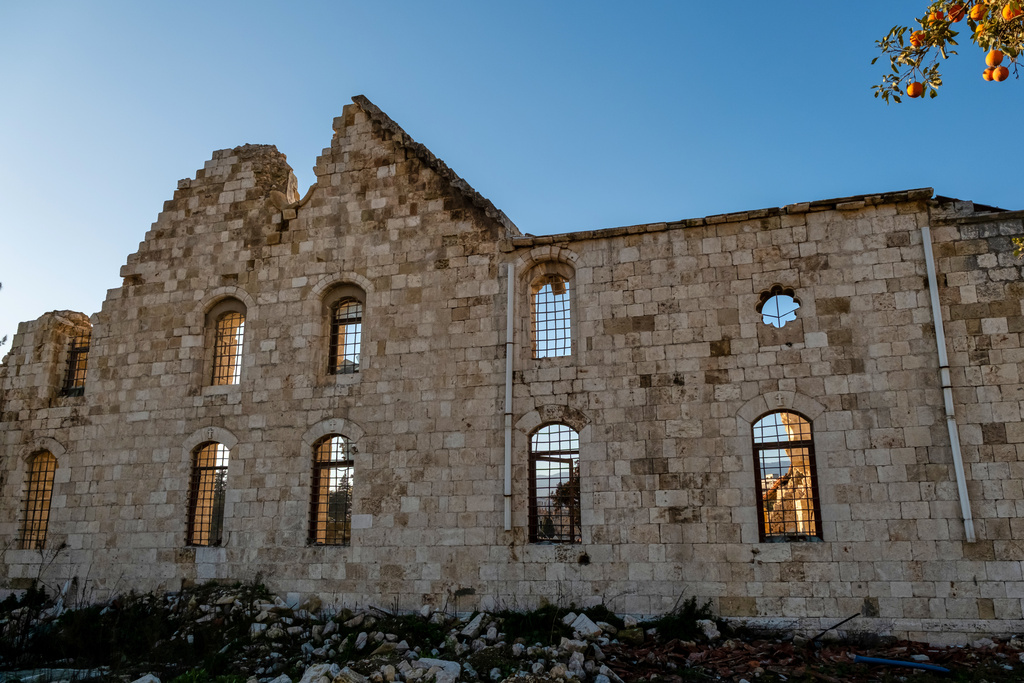The ruins of St. Paul's Greek Orthodox Church, heavily damaged in the February 2023 earthquake, are seen in Antakya, southern Turkey, Wednesday, Feb. 4, 2026. (AP Photo/Murat Kocabas)