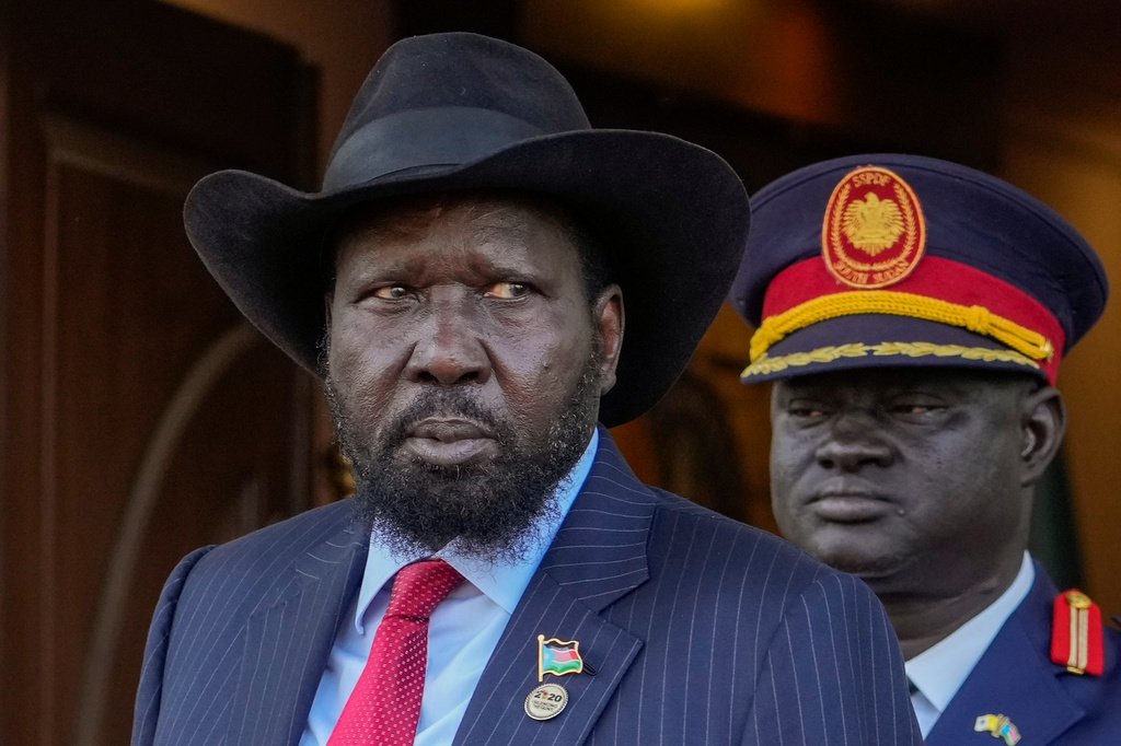 FILE - South Sudan's President Salva Kiir arrives at Juba's Presidential Palace, South Sudan, Friday, Feb. 3, 2023. (AP Photo/Gregorio Borgia, File)