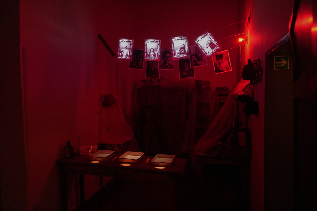A view of the darkroom that belonged to Frida Kahlo’s father, Guillermo, who was the first official photographer for Mexican President Porfirio Díaz, inside the new museum Casa Kahlo in Mexico City, Wednesday, Sept. 10, 2025. (AP Photo/Eduardo Verdugo)