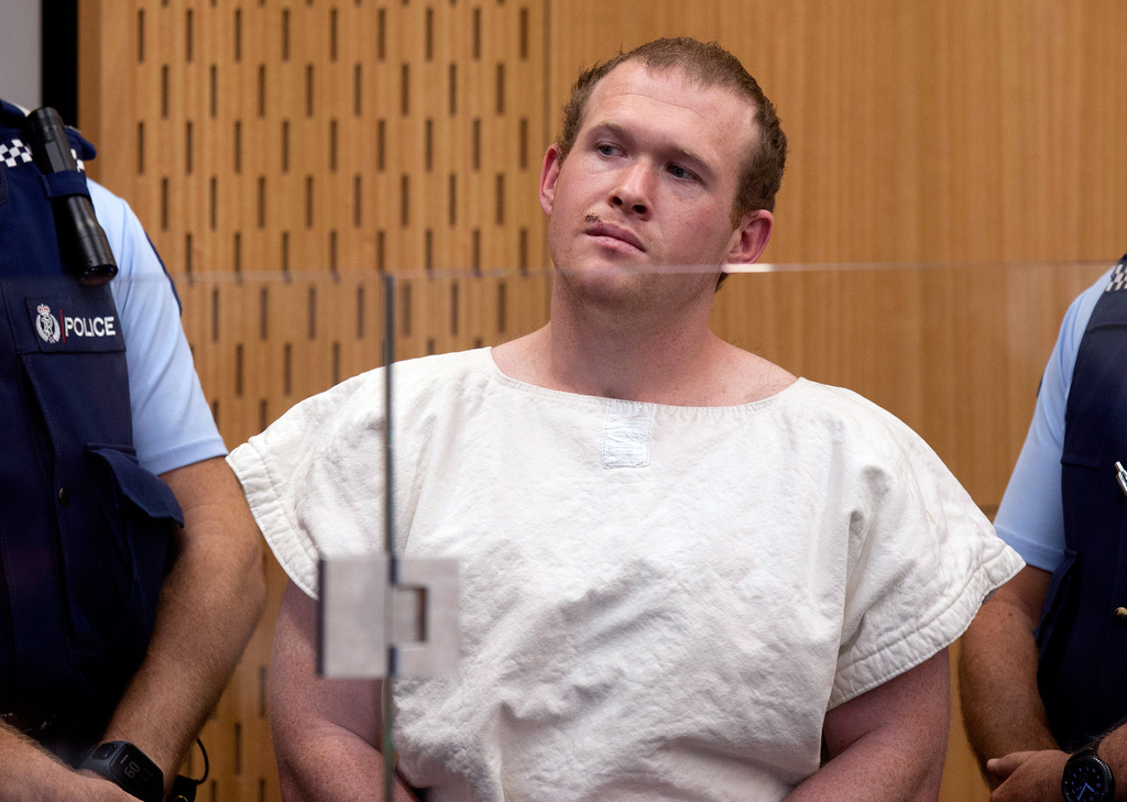 FILE - Brenton Tarrant appears in the Christchurch District Court, in Christchurch, New Zealand, March 16, 2019. (Mark Mitchell/Pool Photo via AP, File)