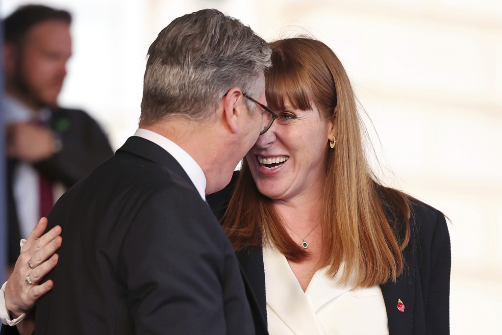 FILE - Britain's Prime Minister Keir Starmer and Deputy Prime Minister Angela Rayner attend a concert to mark the 80th Anniversary of V-E Day at Horse Guards Parade, London, Thursday May 8, 2025. (Chris Jackson/Pool via AP, File)