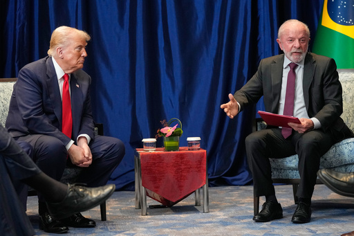 President Donald Trump meets with Brazil's President Luiz Inacio Lula da Silva on the sidelines of the ASEAN Summit in Kuala Lumpur, Malaysia, Sunday, Oct. 26, 2025. (AP Photo/Mark Schiefelbein) President Donald Trump meets with Brazil's President Luiz Inacio Lula da Silva on the sidelines of the ASEAN Summit in Kuala Lumpur, Malaysia, Sunday, Oct. 26, 2025. (AP Photo/Mark Schiefelbein)