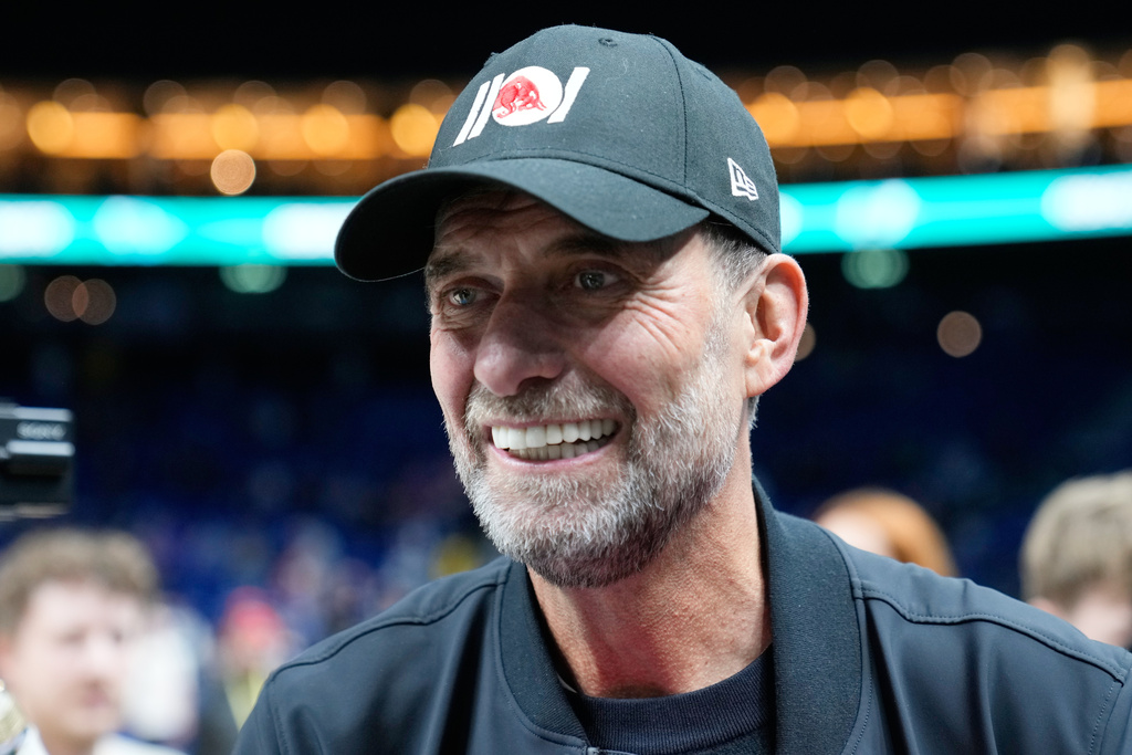 Former Liverpool manager Juergen Klopp is pictured ahead of the NBA basketball game between Orlando Magic and Memphis Grizzlies in Berlin, Germany, Thursday, Jan. 15, 2026. (AP Photo/Ebrahim Noroozi)