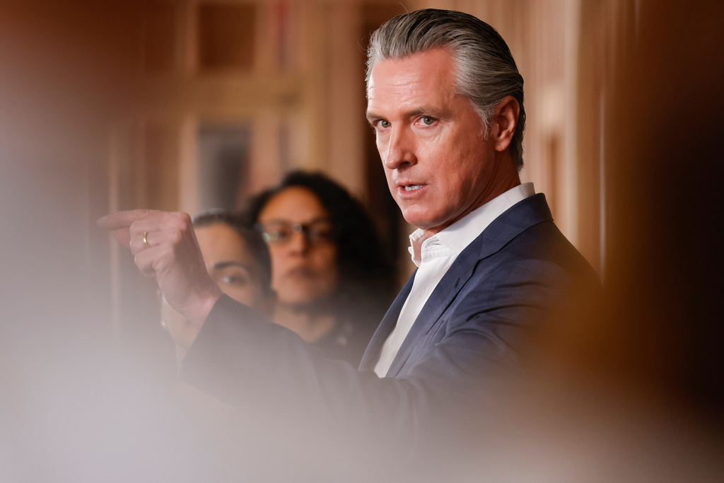 FILE - Governor Gavin Newsom speaks at a news conference in Hayward, Calif., March 2, 2026. (Jessica Christian/San Francisco Chronicle via AP, File)