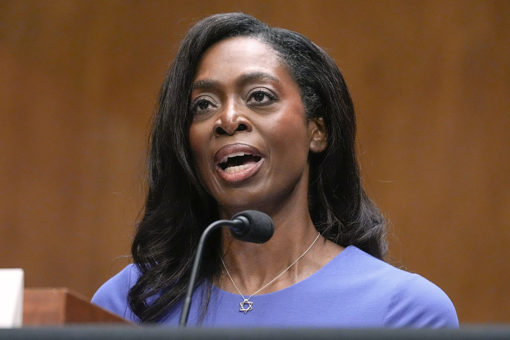 Erica Schwartz testifies during a Senate Health Education Labor and Pensions committee confirmation hearing to be the director of the Centers for Disease Control and Prevention on Capitol Hill, Wednesday, July 15, 2026, in Washington. (AP Photo/Mariam Zuhaib)
