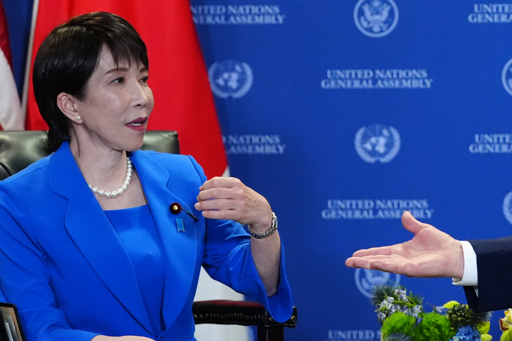 President Donald Trump meets with Japan's Prime Minister Sanae Takaichi during the United Nations General Assembly, Tuesday, Sept. 22, 2026, at the UN headquarters. (AP Photo/Julia Demaree Nikhinson)