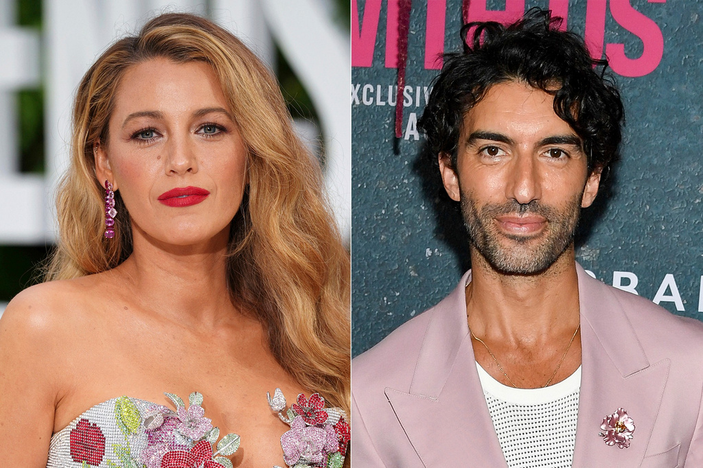 FILE - This combination of images shows Blake Lively at the London screening of the film "It 'Ends With Us" on Aug. 8, 2024, left, and Justin Baldoni at the world premiere of the film in New York on Aug. 6, 2024. (AP Photo, File)