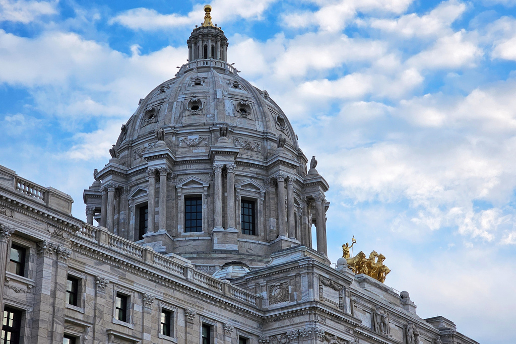 The Minnesota State Capitol in St. Paul, Minn. is seen Tuesday, Feb. 17, 2026, the opening day of the state's 2026 legislative session. (AP Photo/Steve Karnowski)