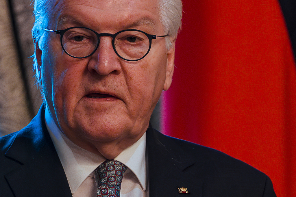 German President Frank-Walter Steinmeier speaks during a press conference as he meets with Philippine President Ferdinand Marcos Jr. in Manila, Philippines Tuesday, June 16, 2026. (Ezra Acayan/Pool Photo via AP)