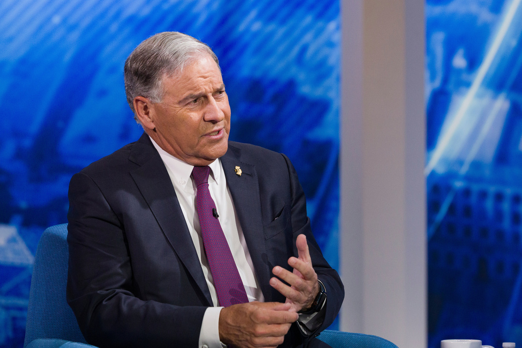 FILE - Candidate and State Senator Jon Bramnick discusses the issues during the New Jersey Republican gubernatorial primary debate, at NJ PBS Studios, May 7, 2025, in Newark, N.J. (Steve Hockstein/NJ Advance Media via AP, Pool, File)