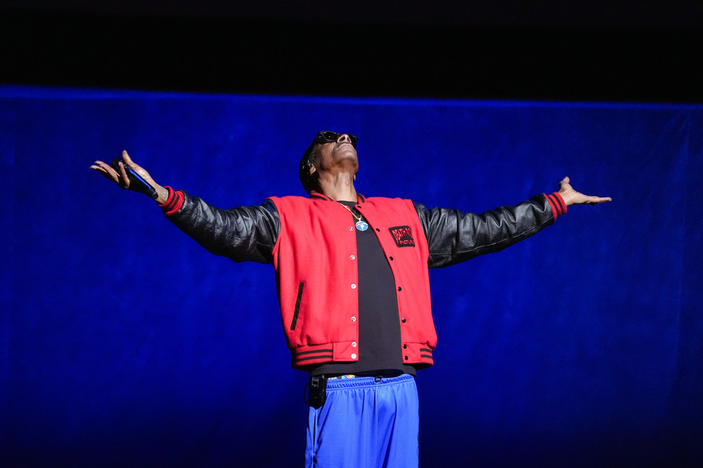 Snoop Dogg speaks during the Universal Pictures and Focus Features presentation at CinemaCon on Wednesday, April 15, 2026, at Caesars Palace in Las Vegas. (AP Photo/Chris Pizzello)
