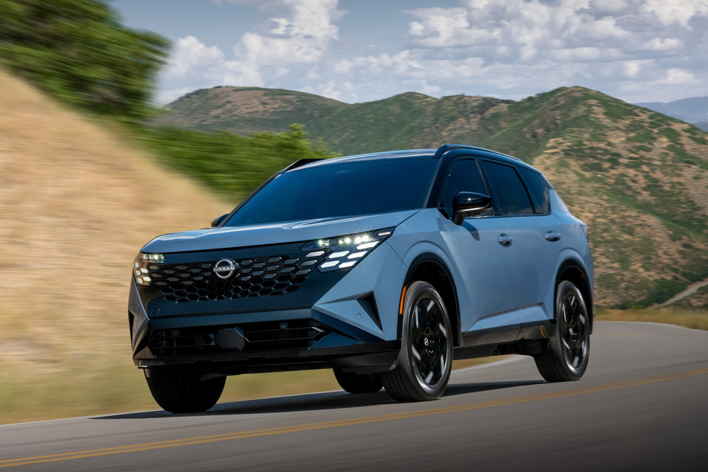 This photo provided by Nissan shows the 2027 Rogue Hybrid. The fourth-generation Rogue small SUV debuts with a new hybrid powertrain that promises up to 38 mpg in combined city/highway mileage. (Courtesy of Nissan North America via AP)
