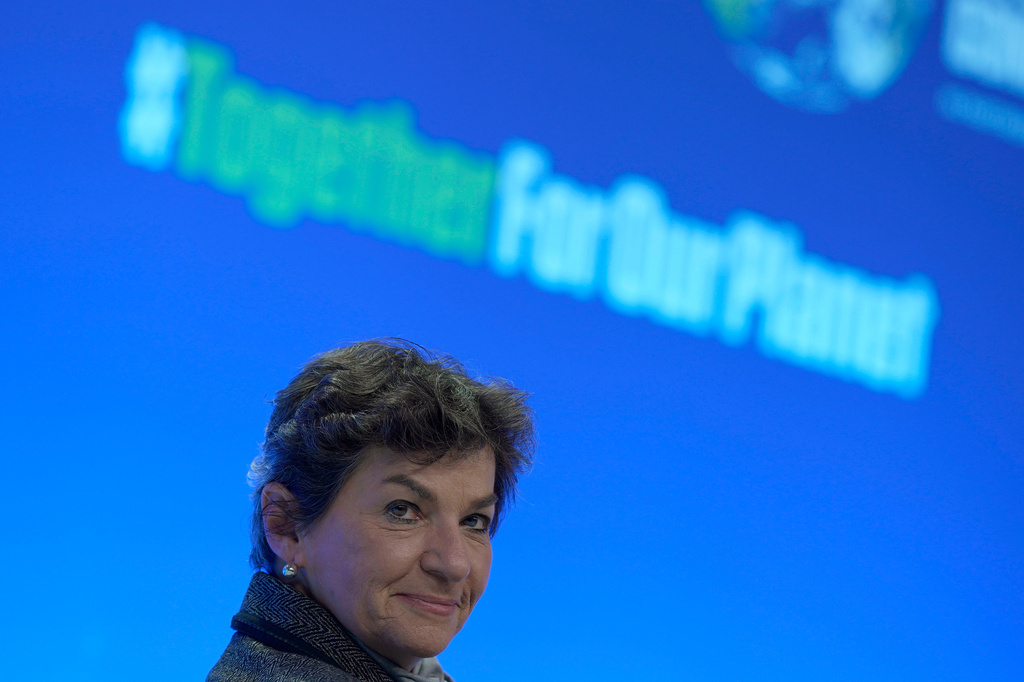 FILE - Christiana Figueres, former U.N. climate chief who led the 2015 Paris Agreement, speaks to The Associated Press in Glasgow, Scotland, Oct. 31, 2021. (AP Photo/Alastair Grant, File)