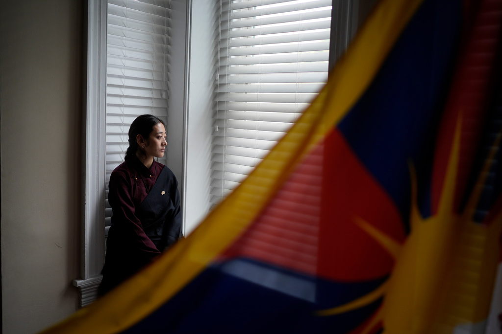 Namkyi, a Tibetan former political prisoner who was arrested at 15 and imprisoned for protesting Chinese rule, is photographed at the Office of Tibet, Oct. 7, 2025, in Washington. (AP Photo/David Goldman)