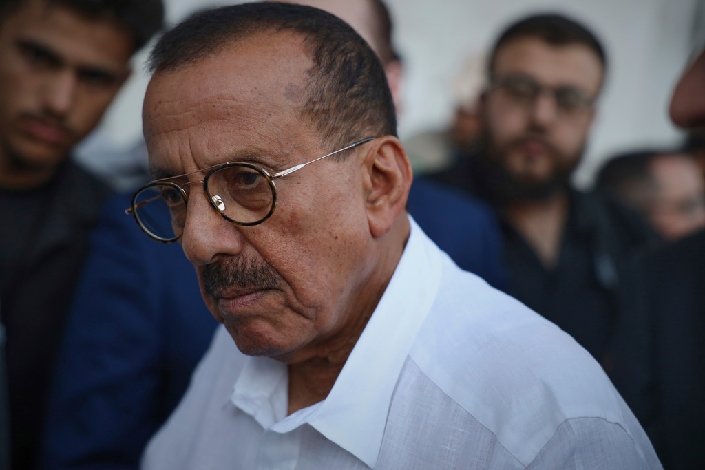 FILE - Emirati business magnate Khalaf al-Habtoor, chairman of the Al Habtoor Group, visits the Umayyad Mosque as part of a delegation trip to explore investment opportunities in Syria, in the Old City of Damascus on Tuesday, Sept. 9, 2025. (AP Photo/Omar Albam, File)