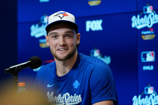 Toronto Blue Jays pitcher Trey Yesavage speaks during a World Series baseball media day, Thursday, Oct. 23, 2025, in Toronto. The Toronto Blue Jays face the Los Angeles Dodgers in Game 1 on Friday. (AP Photo/David J. Phillip) Toronto Blue Jays pitcher Trey Yesavage speaks during a World Series baseball media day, Thursday, Oct. 23, 2025, in Toronto. The Toronto Blue Jays face the Los Angeles Dodgers in Game 1 on Friday. (AP Photo/David J. Phillip)