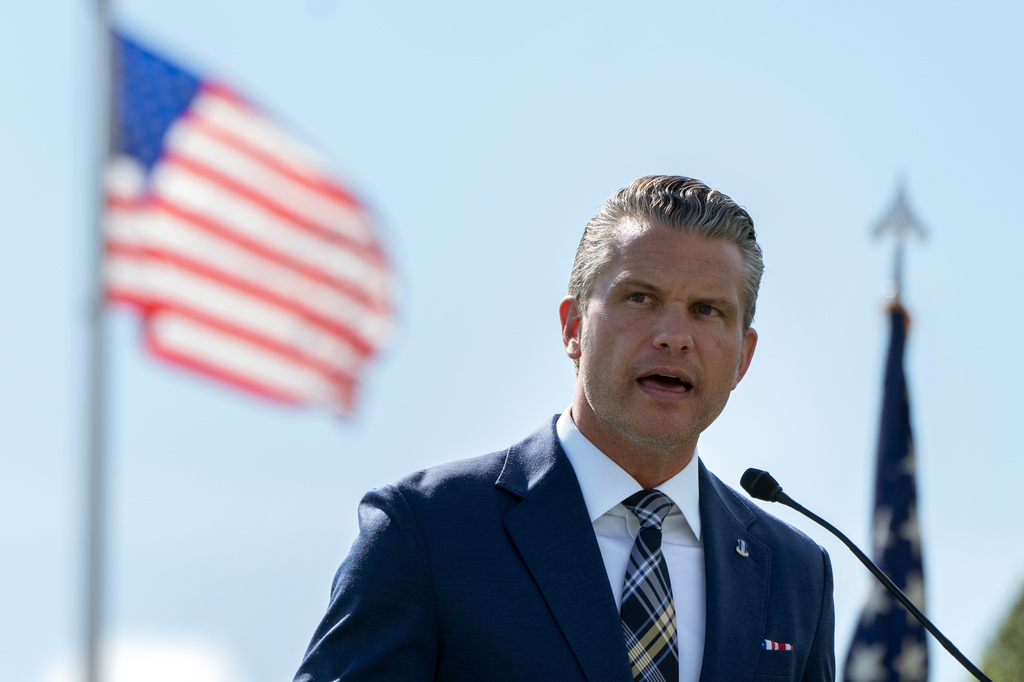 Defense Secretary Pete Hegseth speaks during the POW/MIA National Recognition Day Ceremony at the Pentagon, Friday, Sept. 18, 2026, in Washington. (AP Photo/Mark Schiefelbein)