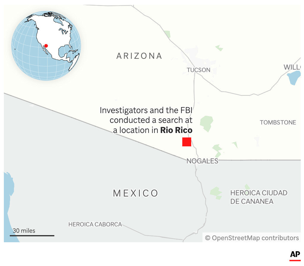 The map above locates Rio Rico, Ariz., where authorities conducted a search in relation to the Nancy Guthrie case. (AP Digital Embed)