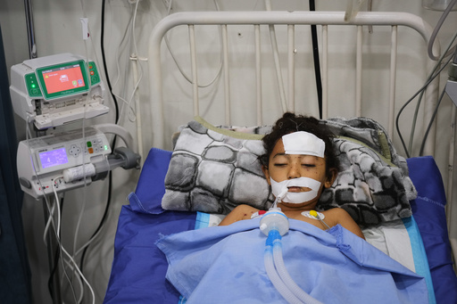 Nabila Shorbasi, who was injured by an unexploded ordnance along with her six-year-old twin brother Yahya, lies on a bed at Patient's Friends Charity Hospital in Gaza City, Saturday, Oct. 25, 2025. (AP Photo/Abdel Kareem Hana) Nabila Shorbasi, who was injured by an unexploded ordnance along with her six-year-old twin brother Yahya, lies on a bed at Patient's Friends Charity Hospital in Gaza City, Saturday, Oct. 25, 2025. (AP Photo/Abdel Kareem Hana)