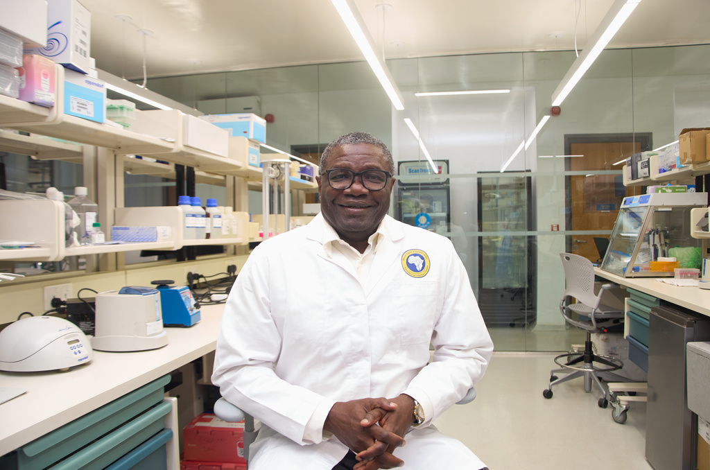 Dr. Christian Happi poses for a photo inside the laboratory at the Institute of Genomics and Global Health, in Ede Southwestern, Nigeria, Nov. 17, 2025. (AP Photo/Ajayi Oluwapelumi)