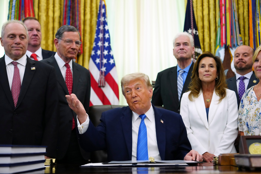 President Donald Trump speaks in the Oval Office of the White House, Wednesday, June 10, 2026, in Washington. (AP Photo/Julia Demaree Nikhinson)