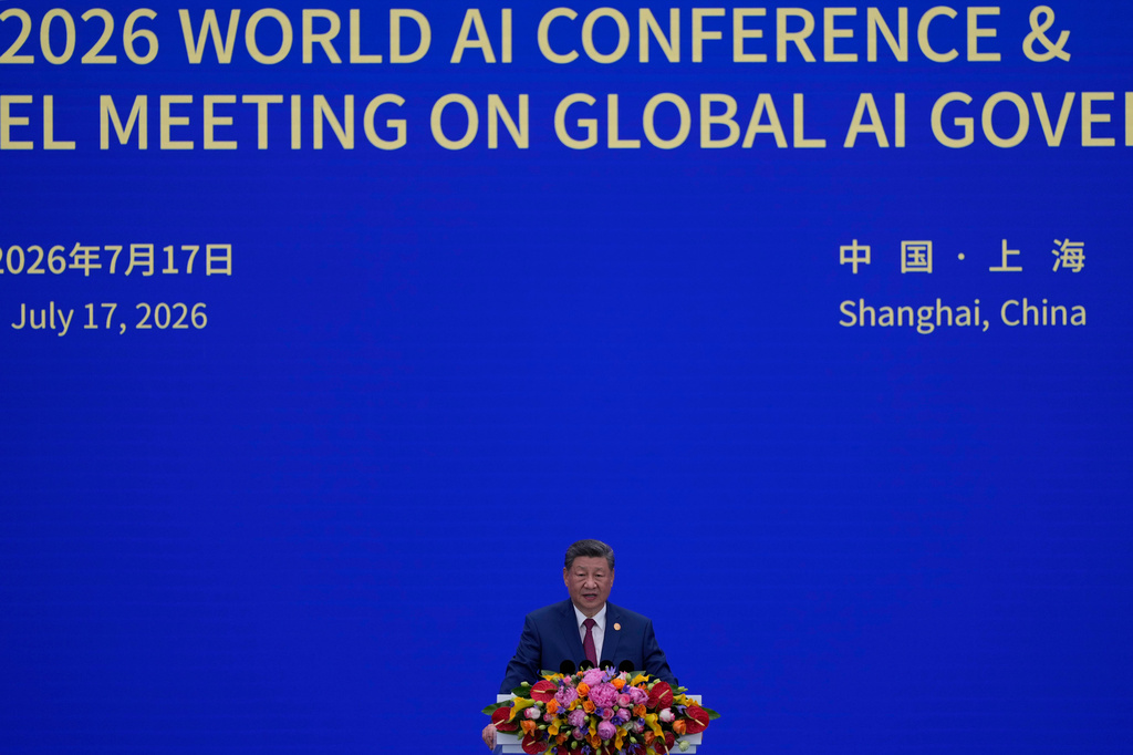 FILE - Chinese President Xi Jinping speaks during a meeting in Shanghai, July 17, 2026. (AP Photo/Ng Han Guan, File)