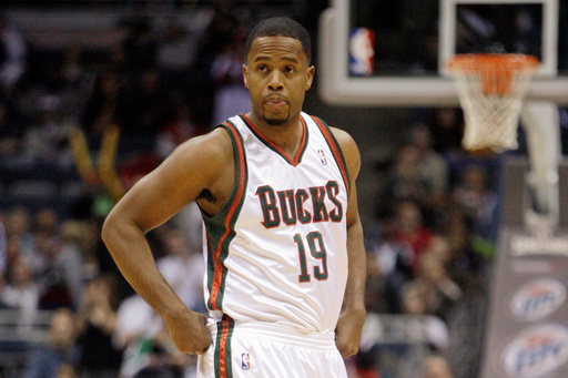 FILE - Milwaukee Bucks' Damon Jones looks on during the second half of an NBA basketball game, Wednesday, Jan. 21, 2009, in Milwaukee. (AP Photo/Morry Gash, File) FILE - Milwaukee Bucks' Damon Jones looks on during the second half of an NBA basketball game, Wednesday, Jan. 21, 2009, in Milwaukee. (AP Photo/Morry Gash, File)