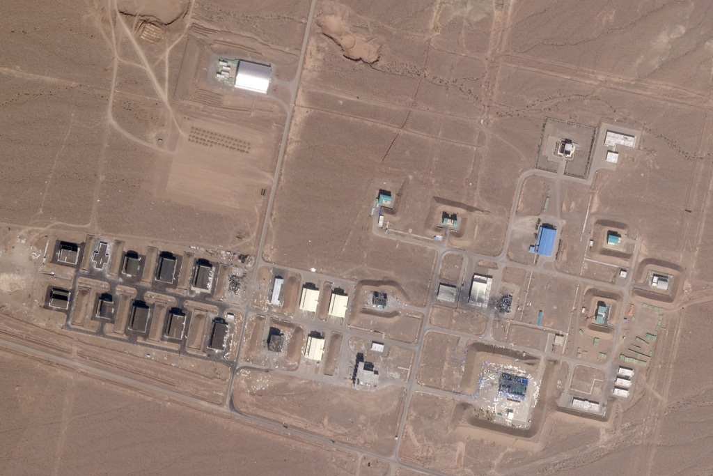 This satellite photo provided by Planet Labs PBC shows Iran's Shahroud solid propellant plant outside of Shahroud, Iran, after an Israeli attack on June 25, 2025. (Planet Labs PBC via AP)