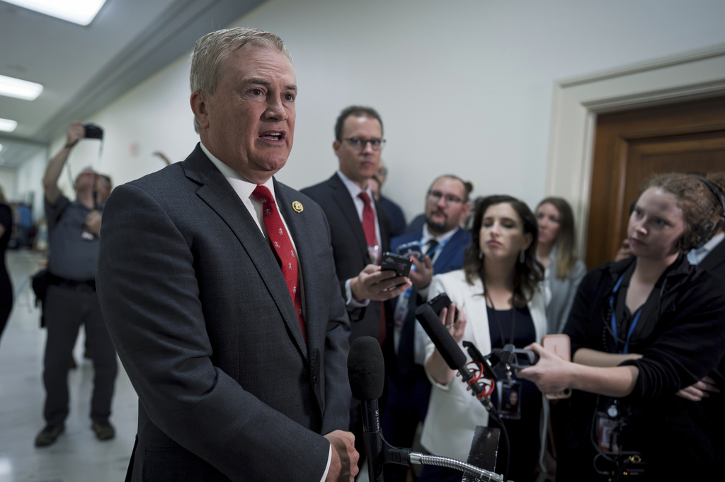 House Oversight Committee Chairman James Comer, R-Ky., speaks to reporters as he holds a closed-door interview with Bill Gates as part of his panel's investigation of convicted sex offender Jeffrey Epstein, in Washington, Wednesday, June 10, 2026. (AP Photo/J. Scott Applewhite)