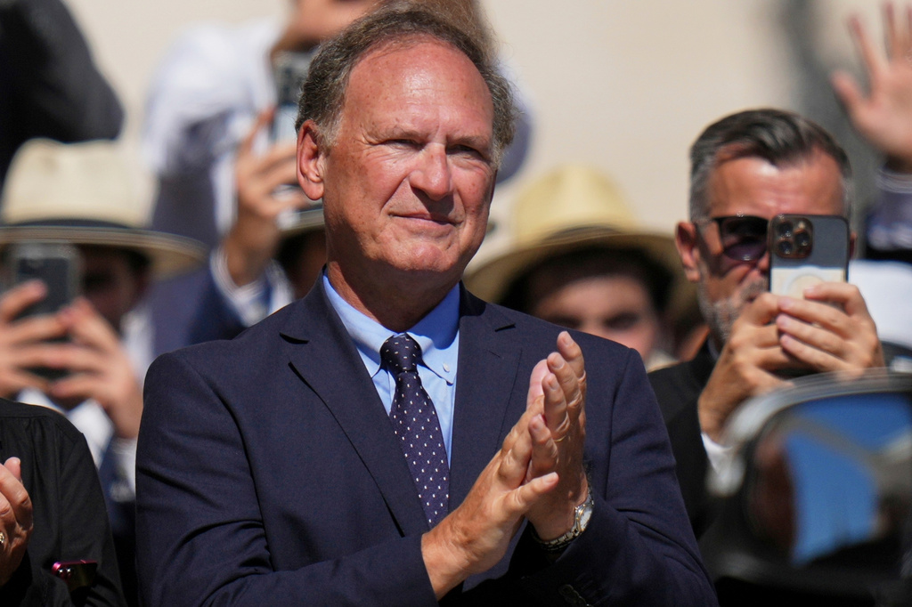 FILE - Supreme Court Justice Samuel Alito attends Pope Leo XIV's audience for operators of justice in St. Peter's Square at the Vatican, Sept. 20, 2025. (AP Photo/Alessandra Tarantino, File)