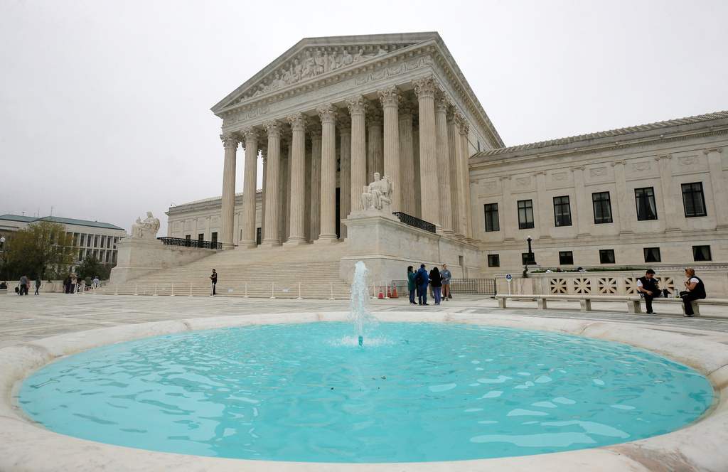 The U.S. Supreme Court is seen in Washington, Friday, April 3, 2026. (AP Photo/Rahmat Gul)