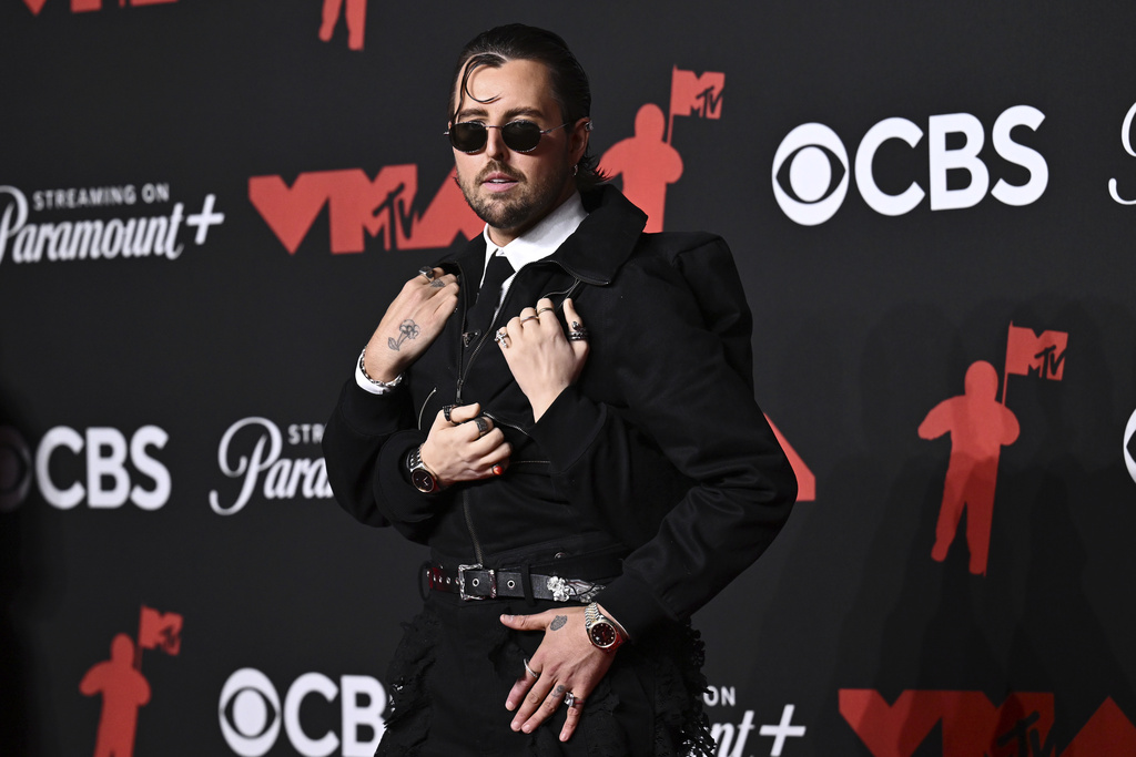 James Abrahart arrives at the MTV Video Music Awards on Sunday, Sept. 7, 2025, at UBS Arena in Elmont, N.Y. (Photo by Evan Agostini/Invision/AP)