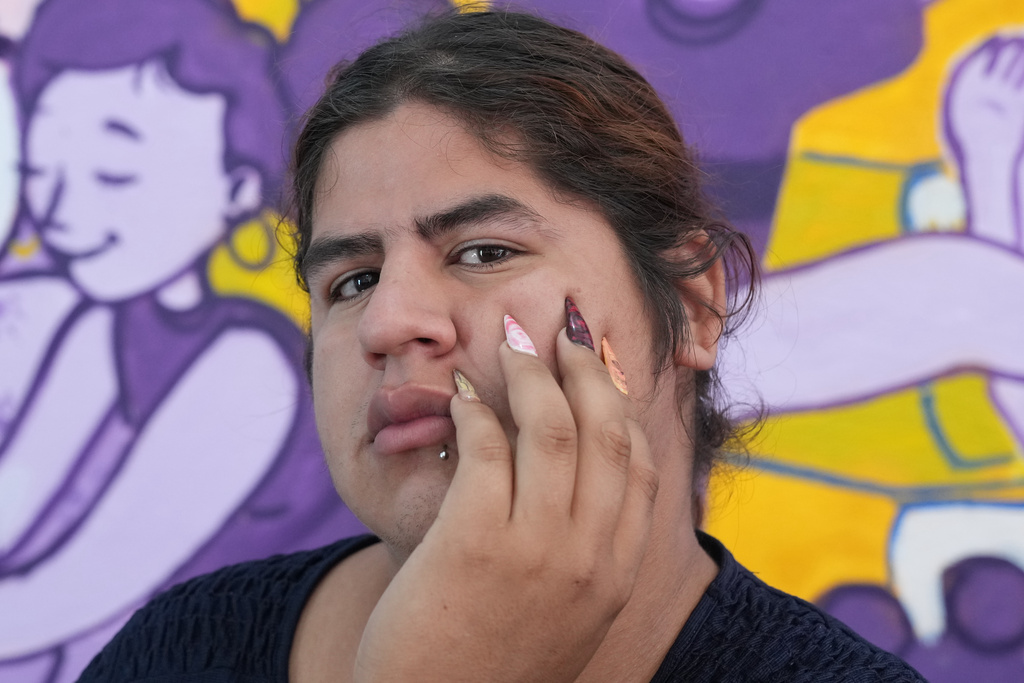 Alejandra Mongelos poses for a photo during an interview at Casa Diversa in Augusto Saldivar, Paraguay, Friday, July 25, 2025. (AP Photo/Jorge Saenz)