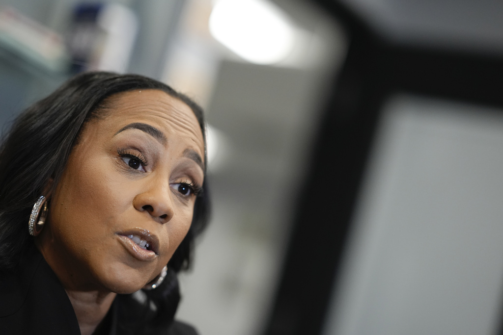 FILE - Fani Willis, District Attorney of Fulton County speaks to the Associated Press on Tuesday, Oct. 22, 2024, in Atlanta. (AP Photo/Brynn Anderson, File)