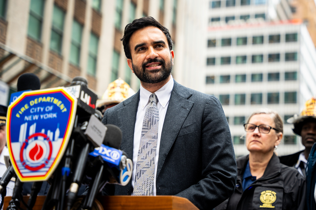 New York City Mayor Zohran Mamdani speaks about the unstable building at 235 East 42nd Street and the surrounding buildings that were evacuated, Tuesday, July 7, 2026, in New York. (AP Photo/Angelina Katsanis)