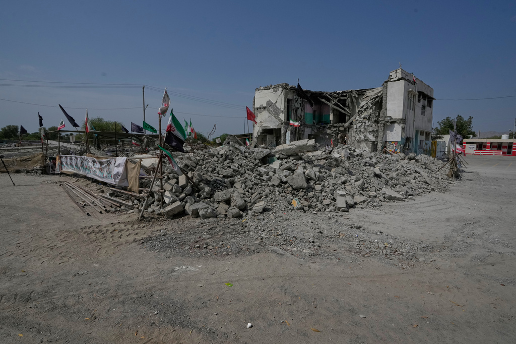 A general view of the school that was hit by a strike on Feb. 28, is seen in town of Minab in southern Iran, Saturday, Sept. 5, 2026. (AP Photo/Vahid Salemi)
